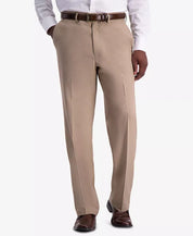 Haggar Mens Slim fit Dress Pants 40 / 30 Beige Solid