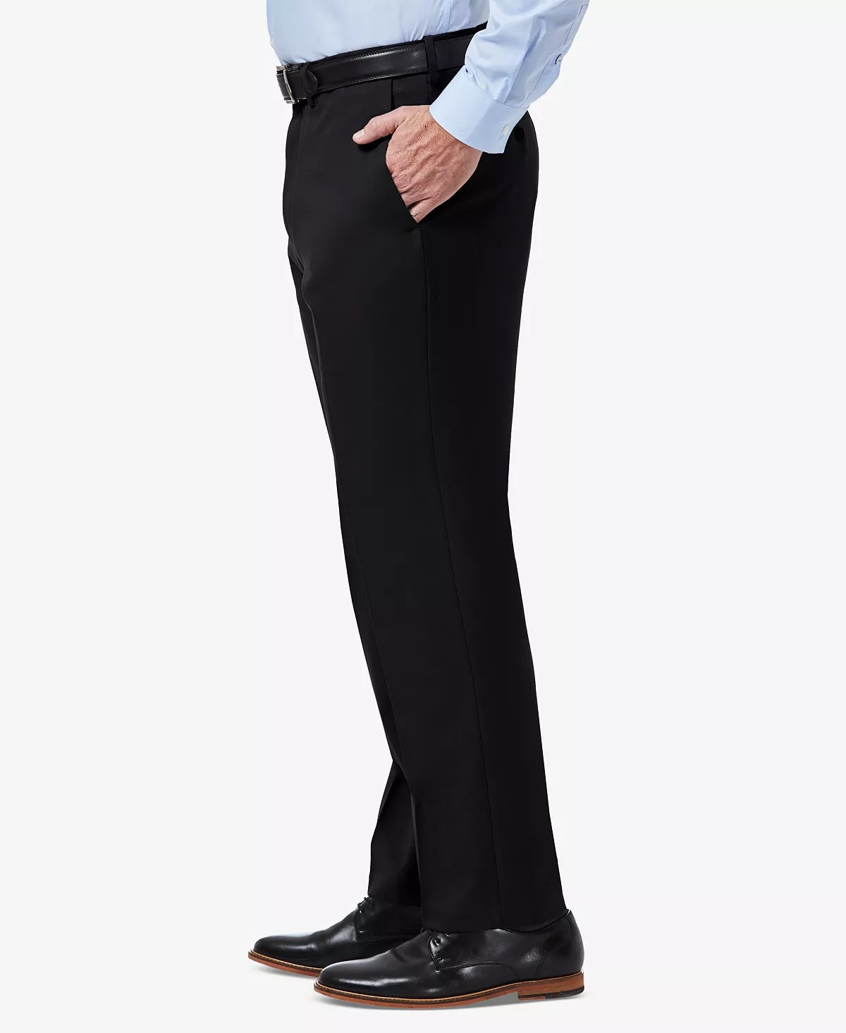 HAGGAR Mens Classic fit Casual Pants 36 / 31 Black Solid Stretch