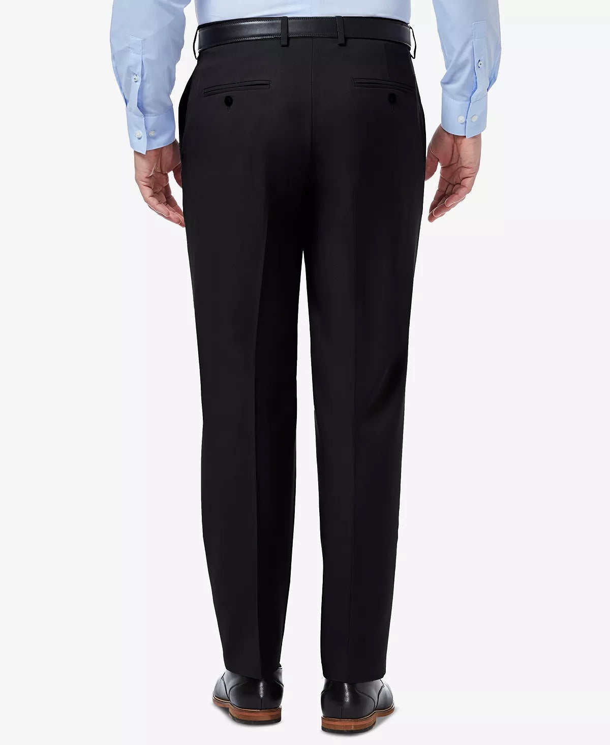 HAGGAR Mens Classic fit Casual Pants 36 / 31 Black Solid Stretch