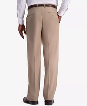 Haggar Mens Classic fit Dress Pants 36 / 30 Mid Khaki Solid