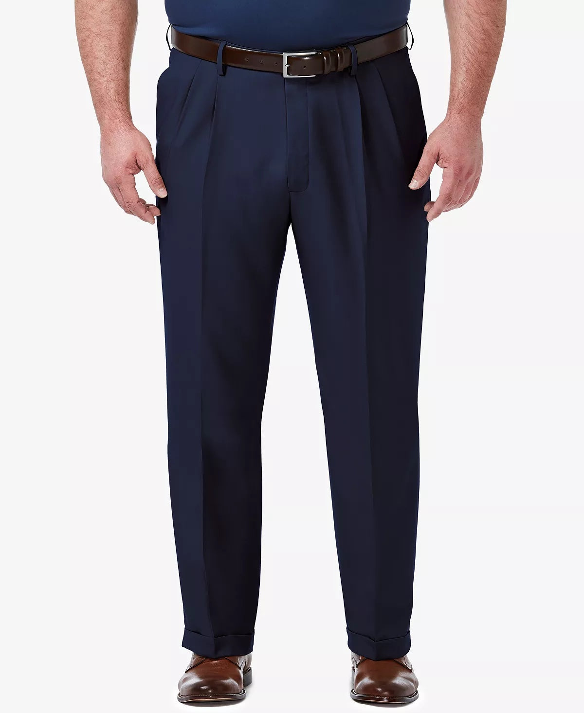 Haggar Me's Big & Tall Dress Pants  Blue 44 x 34