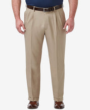 Haggar Men's B&T Comfort Stretch Classic-Fit Solid Pleated Pants 44 x 30