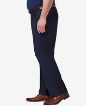Haggar Mens Classic fit Dress Pants 52 / 30 Blue Solid