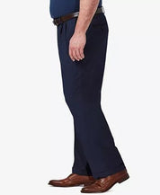 Haggar Mens Classic fit Dress Pants 44 / 29 Navy Blue Solid Stretch