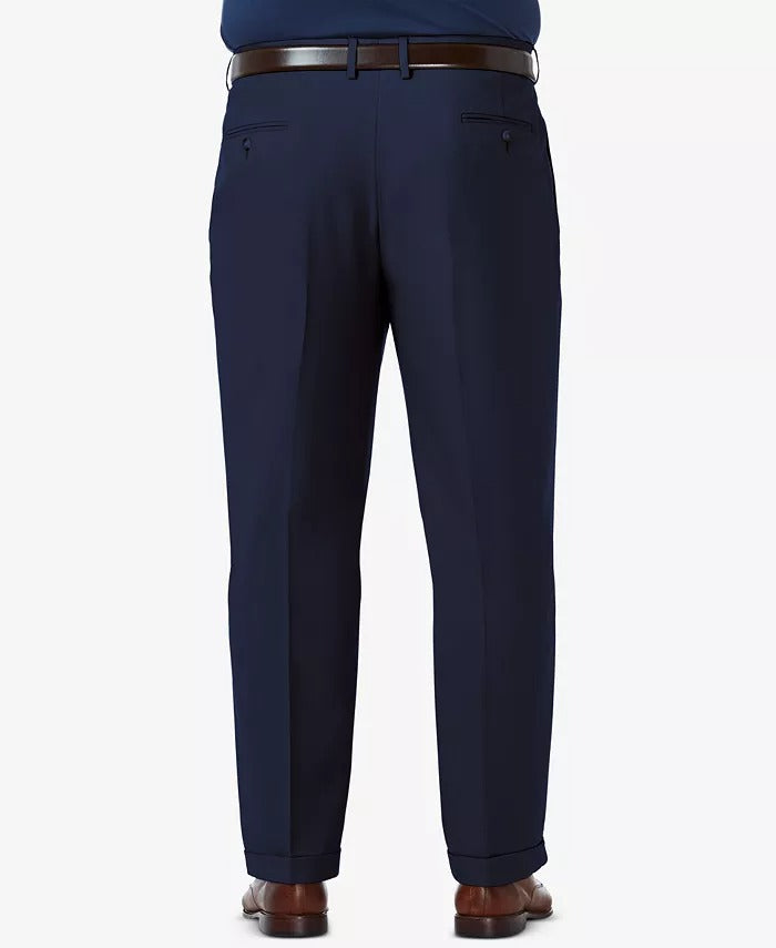 Haggar Men's Big & Tall Premium Comfort Classic Fit Dress Pants Blue 44 x 32