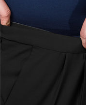 Haggar Men Classic fit Dress Pants 46 / 29 Black Solid Stretch