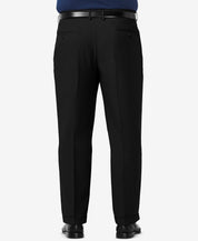 Haggar Mens Classic fit Dress Pants 46 / 32 Black Solid Stretch