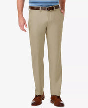 Haggar Men's Cool 18 Pro Straight Fit Flat Front Dress Pants Brown 38 x 30