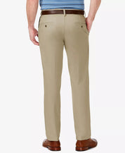 Haggar Men's Cool 18 Pro Flat Front Straight Fit Pants Khaki 34 x 32
