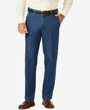 Haggar Mens Stretch Denim Med Stonewash Pants 38 x 30
