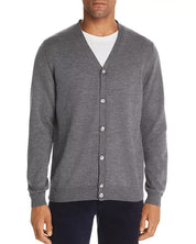 The Men's Store Merino Wool Cardigan Sweater Large Grey