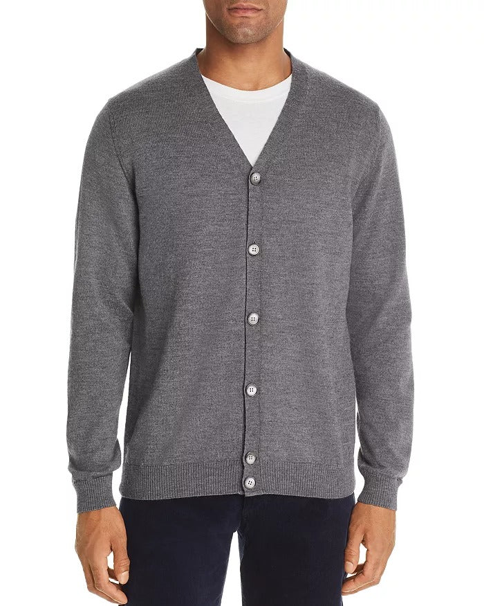 The Men's Store Merino Wool Cardigan Sweater Small Grey