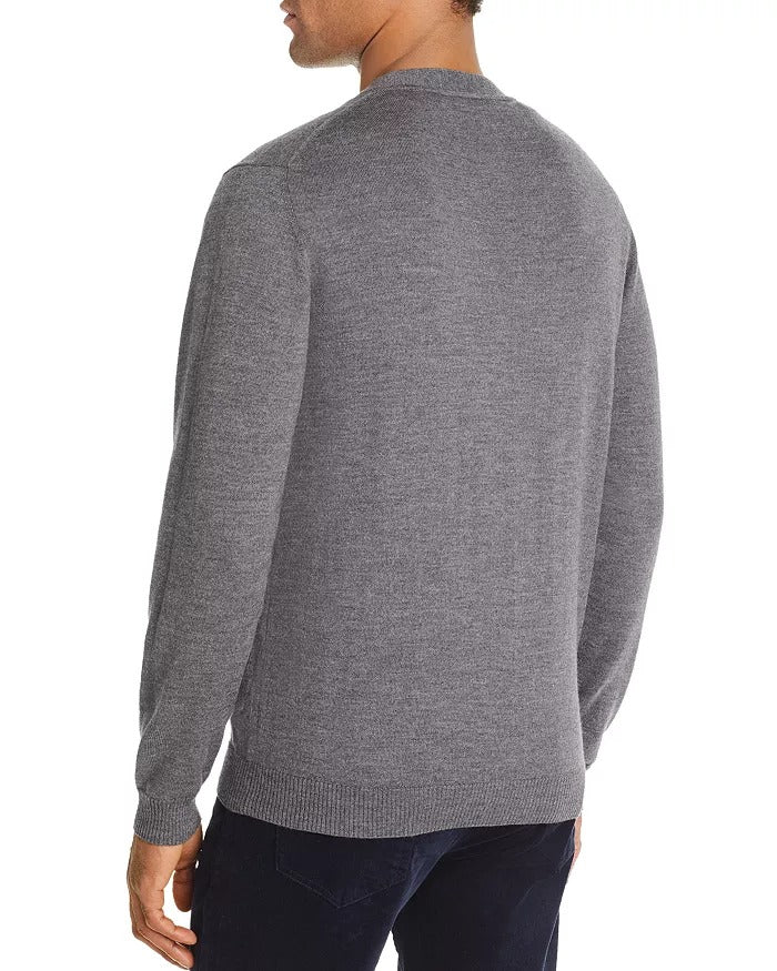 The Men's Store Merino Wool Cardigan Sweater Large Grey