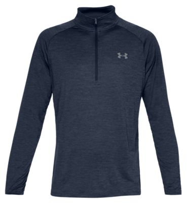 Under Armour Mens Regular fit Long Sleeve Half Zip Shirt XXL Blue Solid