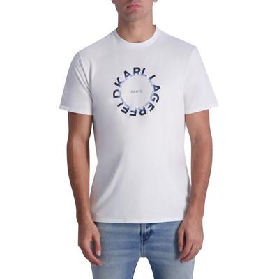 Karl Lagerfeld Paris Mens Regular fit Short Sleeve T-Shirt Shirt Medium White