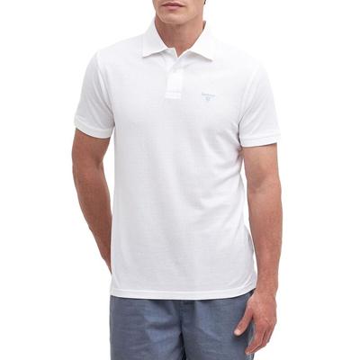 Barbour Mens Regular fit Short Sleeve Polo Shirt Small White Solid