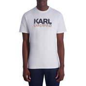 Karl Lagerfeld Paris Mens Regular fit Short Sleeve T-Shirt Shirt XL White Solid