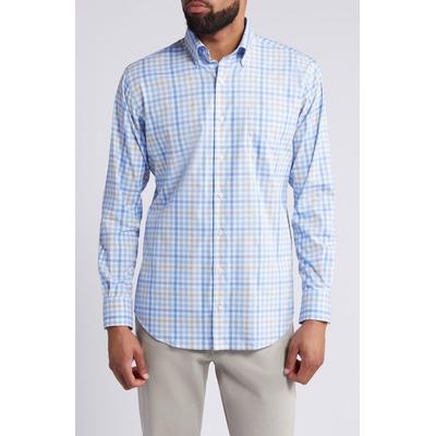 Peter Millar Mens Regular fit Long Sleeve Button-Up Shirt XXL White Check