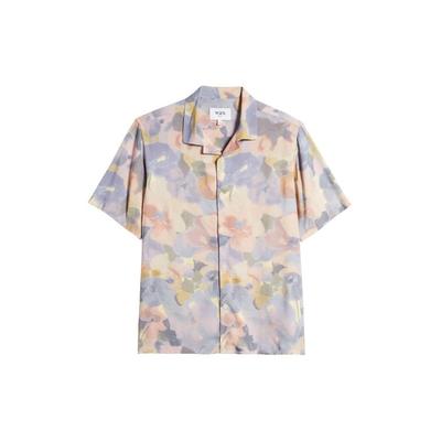 Wax London Mens Relaxed fit Short Sleeve Button-Up Shirt Large Multicolor