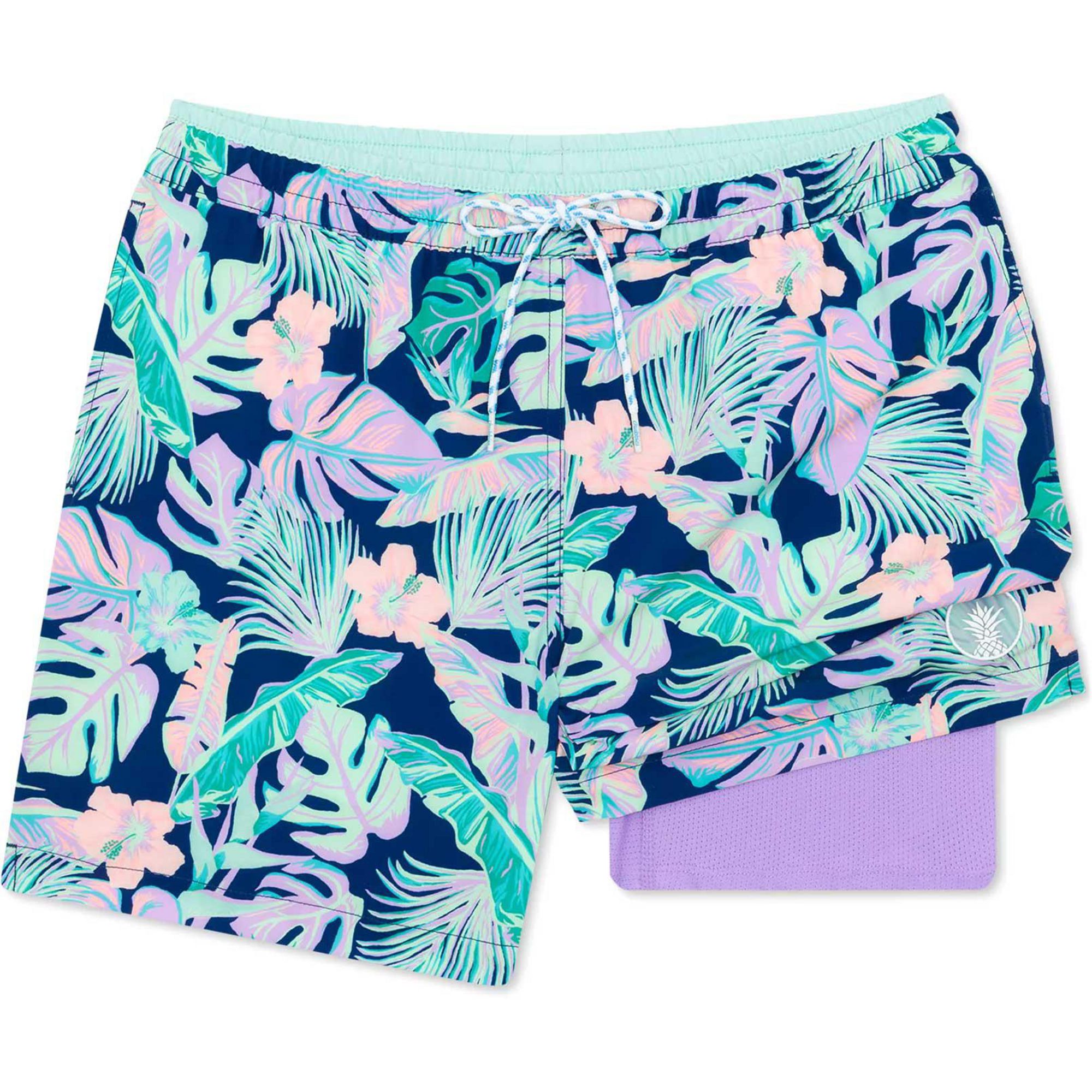 Chubbies Mens Regular fit Swim Trunks Swimwear XXL Blue Floral Quick Dry