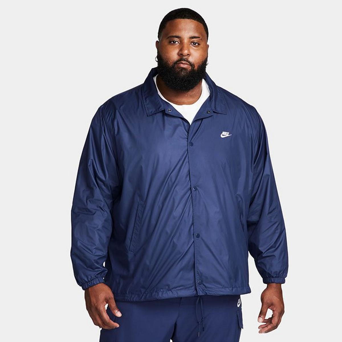 Nike Men Relaxed fit Coaches Jacket Coat XXL Blue Solid