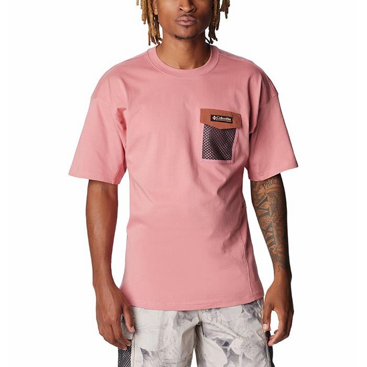 Columbia Mens Regular fit Short Sleeve Pocket T-Shirt Shirt XXL Pink Solid
