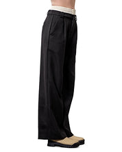 Moon River Women's Black Layered Waist Band Tailored Pleat Pants Size Medium