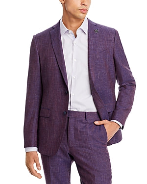 John Varvatos Star USA Mens Wool & Linen Melange Slim Fit Suit Jacket 38R Purple