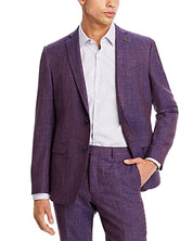 John Varvatos Star USA Mens Wool & Linen Melange Slim Fit Suit Jacket 40R Purple