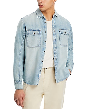 Rag & Bone Mens Classic fit Button-Up Shirt Small Blue Solid