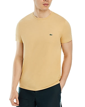 Lacoste Mens Regular fit Short Sleeve T-Shirt Shirt Large Beige Solid