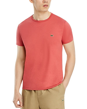 Lacoste Men's Classic Crew Neck Soft Pima Cotton T Shirt Pink Gelato Medium