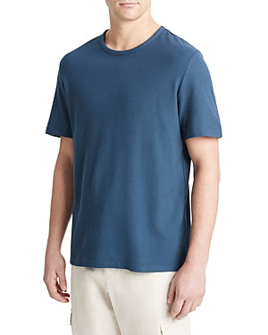 Vince Mens Regular Fit Short Sleeve Crewneck Shirt Medium Blue Solid