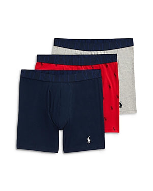Polo Ralph Lauren Mens 3 Pack Classic fit Boxer Briefs Underwear Small Blue Red