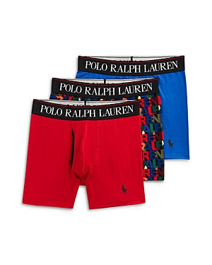 Polo Ralph Lauren Mens 3 Pack Regular fit Boxer Briefs Underwear Small Red