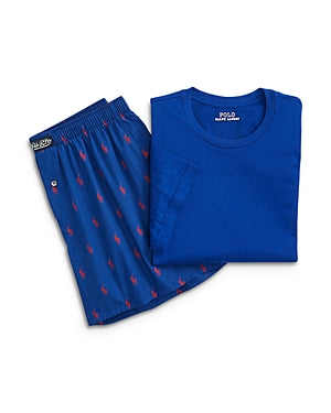 Polo Ralph Lauren Mens T-Shirt Boxer Set Underwear XL Blue