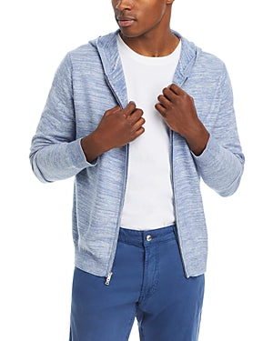 Peter Millar Mens Regular fit Long Sleeve Full Zip Sweater XXL Light Blue Hooded