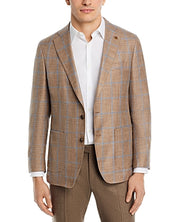 Peter Millar Mason Windowpane Plaid Regular Fit Soft Sport Coat Brown 38R