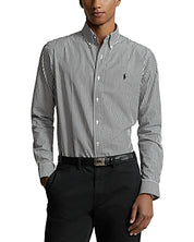 Polo Ralph Lauren Classic Fit Striped Button Down Shirt Black White Medium