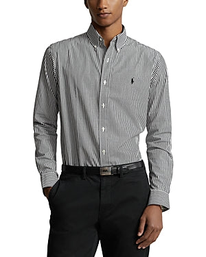 Polo Ralph Lauren Classic Fit Striped Button Down Shirt Black White Medium