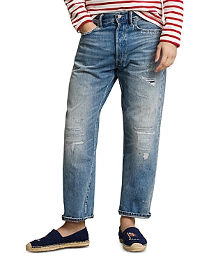 Polo Ralph Lauren Vintage Classic Fit Distressed Jeans Blue 40 x 32