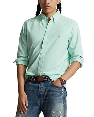Polo Ralph Lauren Men Regular fit Long Sleeve Button-Up Shirt XL Green Solid