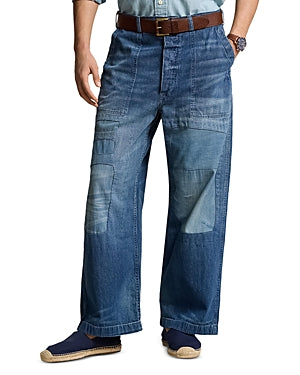 Polo Ralph Lauren Relaxed Fit Distressed Jeans Blue 38 x 32