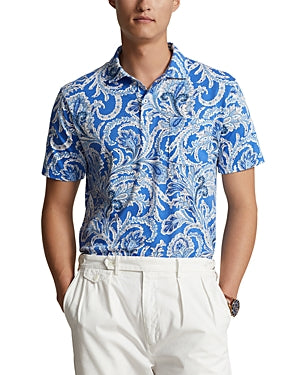 Polo Ralph Lauren Men Regular fit Short Sleeve Polo Shirt Large Blue Paisley
