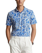 Polo Ralph Lauren Mens Classic fit Short Sleeve Polo Shirt Medium Blue Paisley