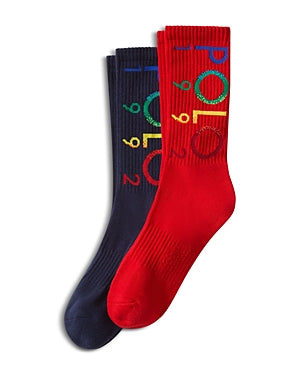 Polo Ralph Lauren Mens 2 Pack Crew Socks One Size Red