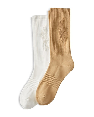 Polo Ralph Lauren Mens 2 Pack Regular fit Crew Socks 10 - 13 Beige