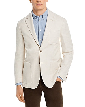 Canali Cotton & Linen Textured Jersey Regular Fit Sport Coat EU 50 US 40R Tan