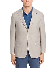 Hart Schaffner Marx Mini Check New York Sport Coat Blazer 48R Beige Blue Check