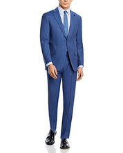 Hart Schaffner Marx New York Stripe Regular Fit Suit 48R / 43W Blue Flat Pant